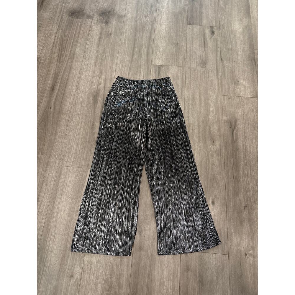 Stitch & Pine Girls Lined Black & Silver Dress Pants Size 10/12